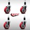 Service Caster 4'' SS Red Poly Wheel Swivel 1-3/8'' Expanding Stem Caster Set, 4PK SCC-SSEX20S414-PPUB-RED-138-4 - alternate 3